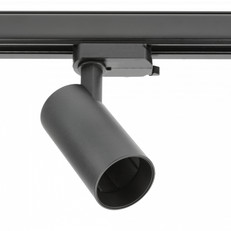 LED track light LIMA, GU10, round, with honeycomb, 1F, black