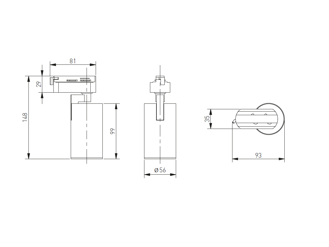 LED track light ADO, GU10, 1F, white