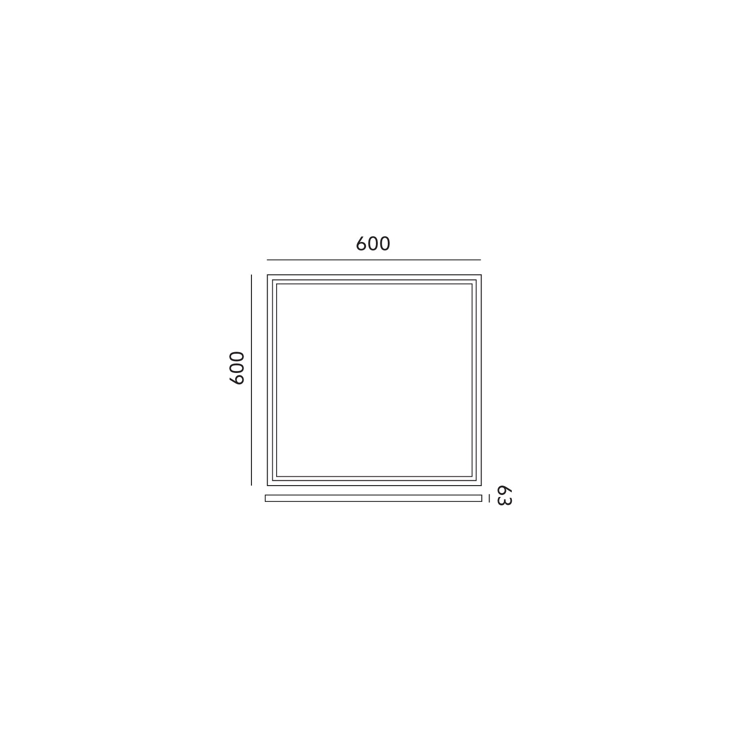LED panel light frame for mounting 60×60 ja 30×120