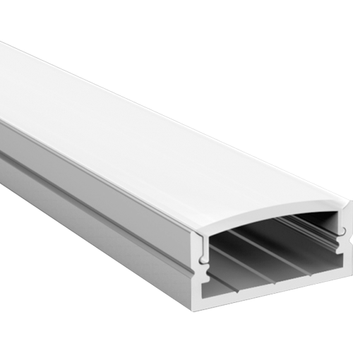 Aluminium profile 3m ULT, surface, 23,5×9,8mm, silver, with cover and end caps